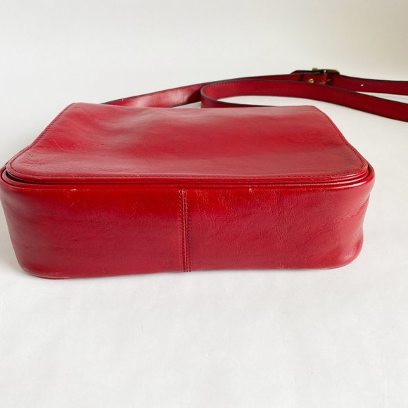 Vera Pelle Red Leather Shoulder Bag Pre-owned - Picture 6 of 11